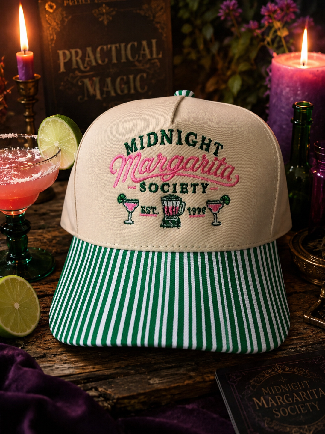 Midnight Margarita Society Embroidered Trucker Hat