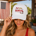 Red White and Rowdy Hat | Patriotic Cowgirl Trucker Hat | Fourth of July Hat for Women | Western America Hat | Cute Summer Hat