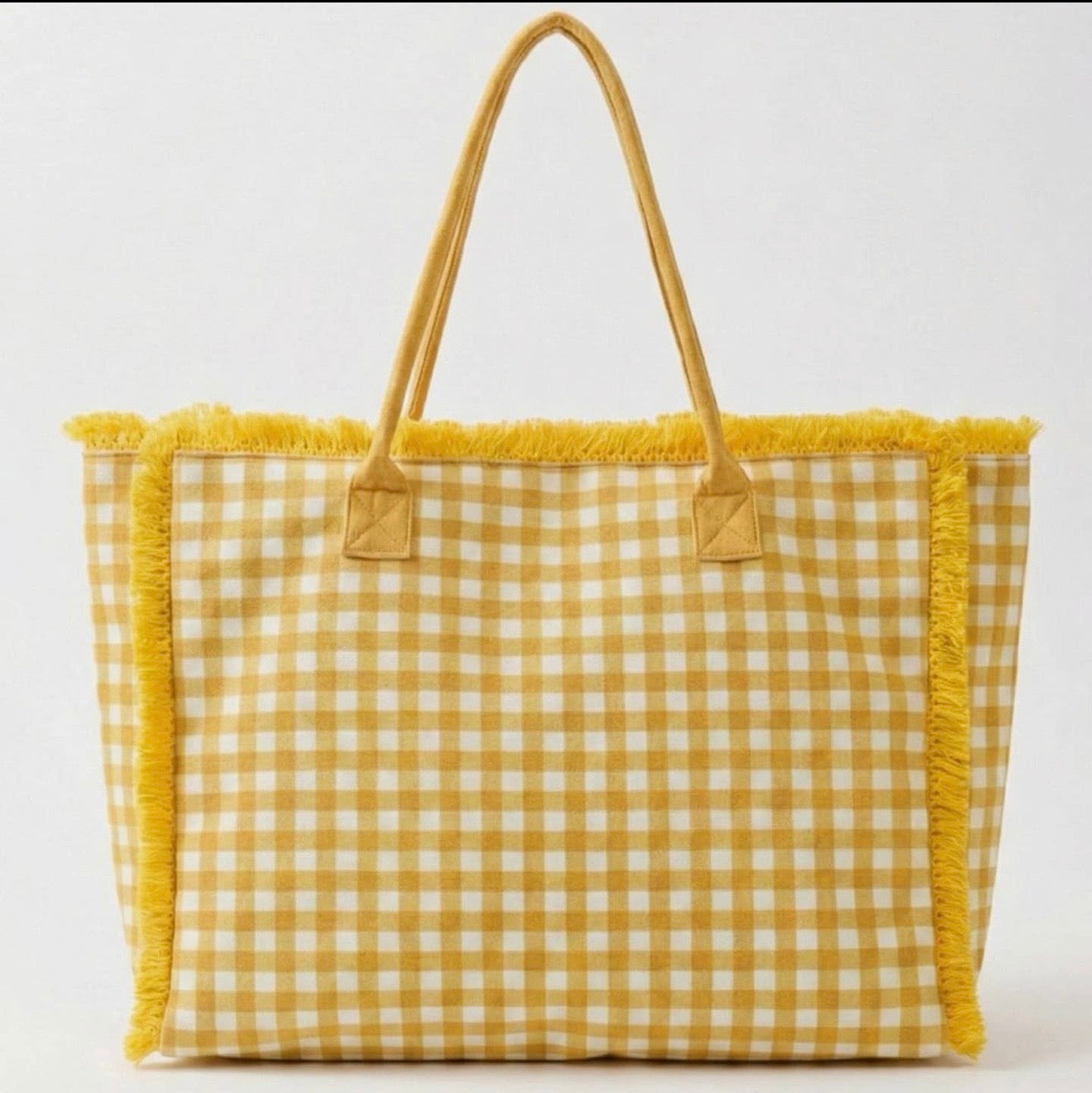 Personalized Gingham Tote | Custom Embroidered Beach & College Bag | Travel Tote | Bridesmaid Gift