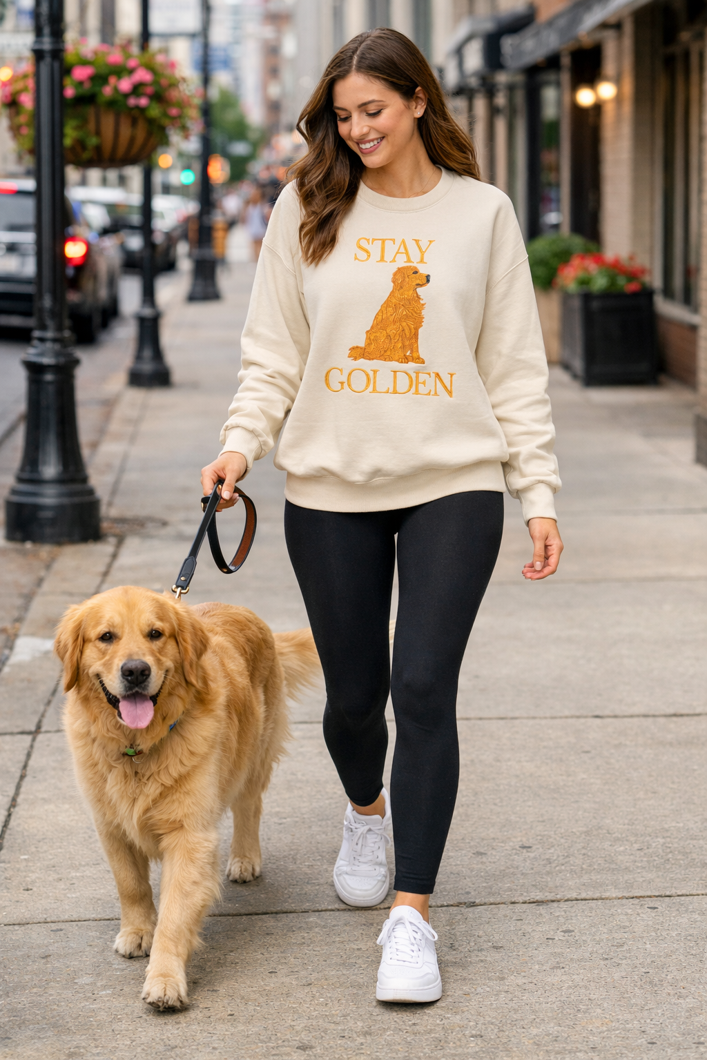 Stay Golden Retriever Embroidered Sweatshirt