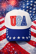 USA Letter Patch Star Brim Trucker Baseball Cap