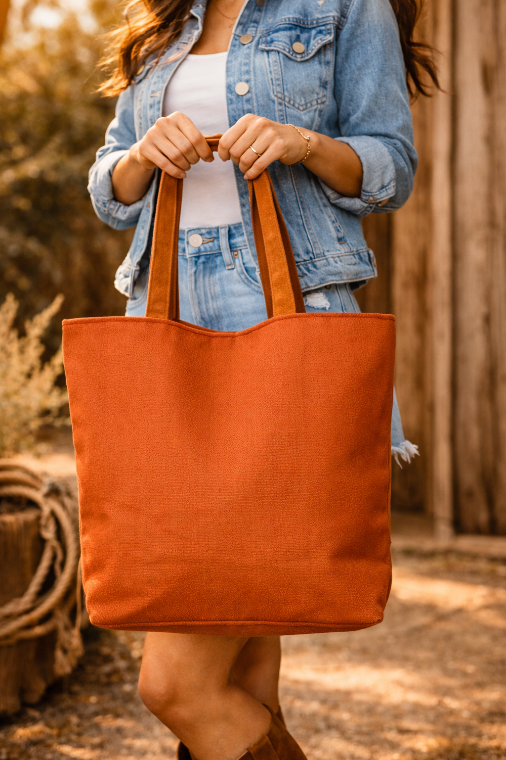 Adventure Desert Scene Canvas Tote