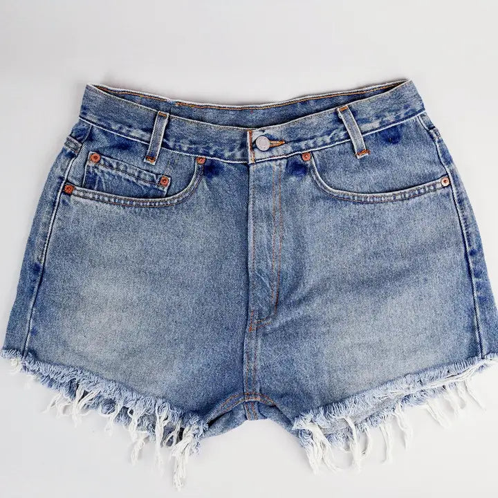 Denim Shorts | Vintage Levi’s® High-Rise Upcycled Cutoffs | Custom Embroidery Available