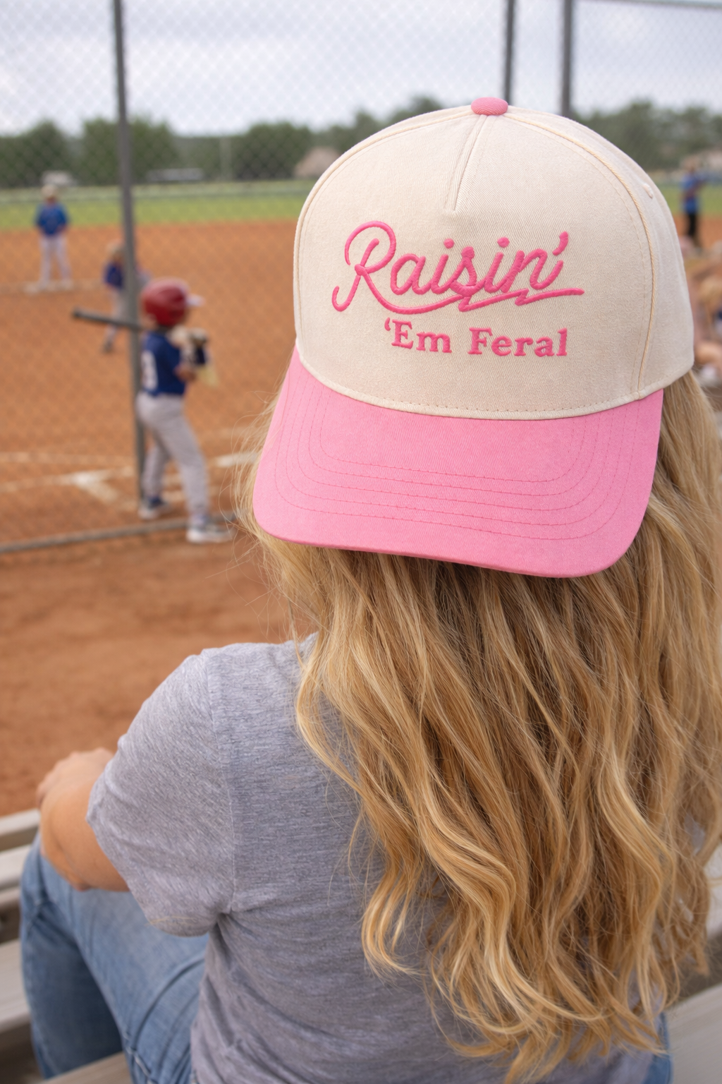 Raisin’ Em Feral Cowgirl Snapback Hat – Pink Western Hat