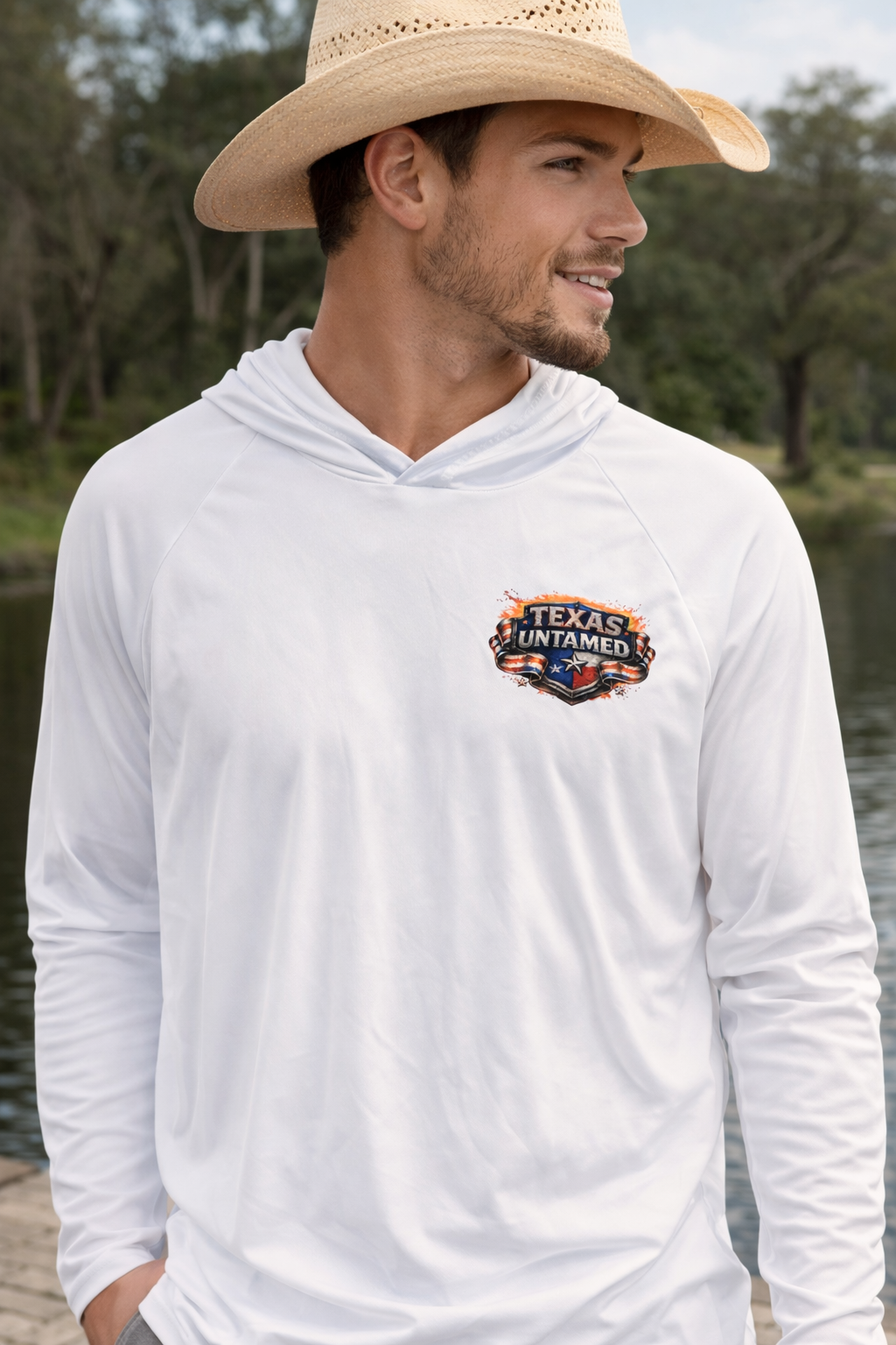 Texas Untamed Reel American Fishing Performance Hoodie Shirt