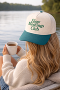 Slow Mornings Club Snapback Hat – Green Western Trucker Hat